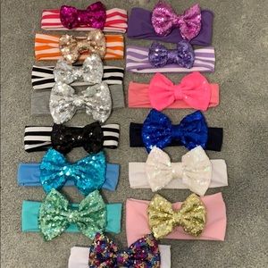 Glitter Bows (bundle of 14 headbands)
